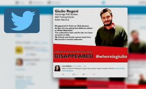 #whereisGiulio Twitter dopo la scomparsa di Giulio Regeni il 25 genaio